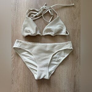 ANINE BING Cream Amara & Riza Bikini Set Size Small Pristine Condition